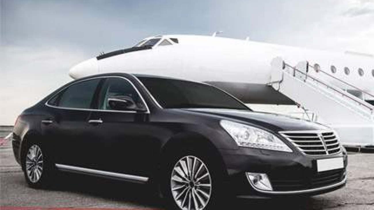 black car at airport